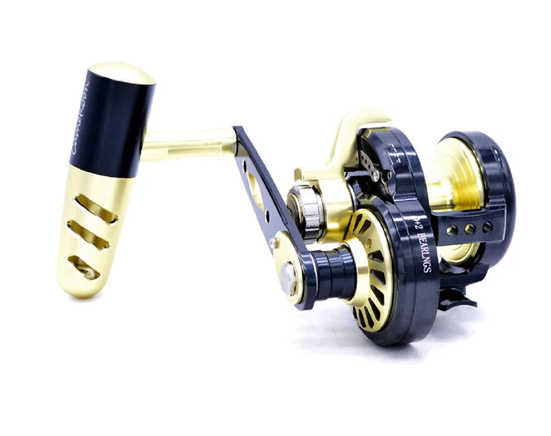 Max Drag 30Kg Slow Jigging Fishing Reel Metal Light Overhead Fishing Reels Trolling Fishing Slow Pitch Jigging Reel Saltwater