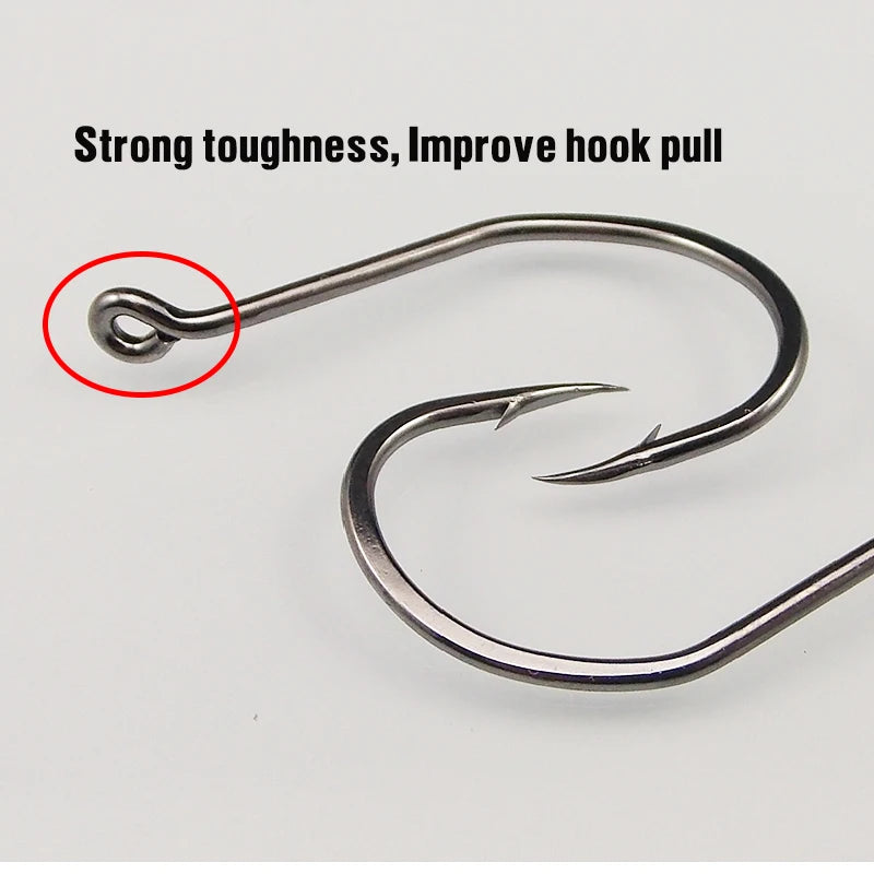ES Fishing Hook High Carbon Steel Hooks 20PCS 1/0 2/0 3/0 4/0
