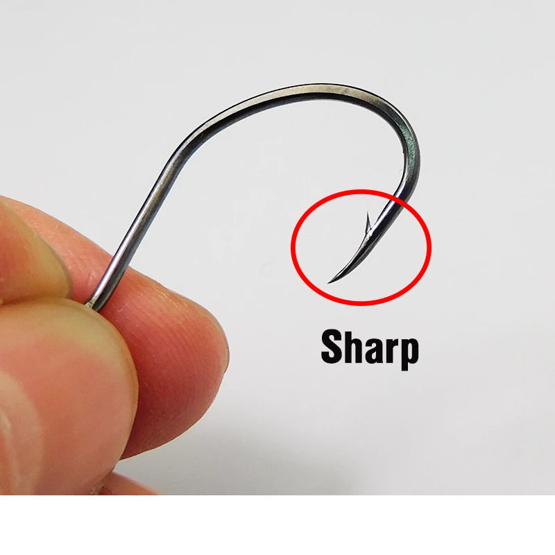 ES Fishing Hook High Carbon Steel Hooks 20PCS 1/0 2/0 3/0 4/0