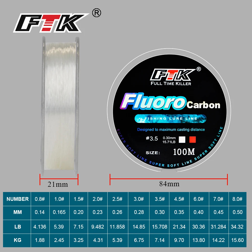 FTK 100m Fluorocarbon Fishing Lure Line