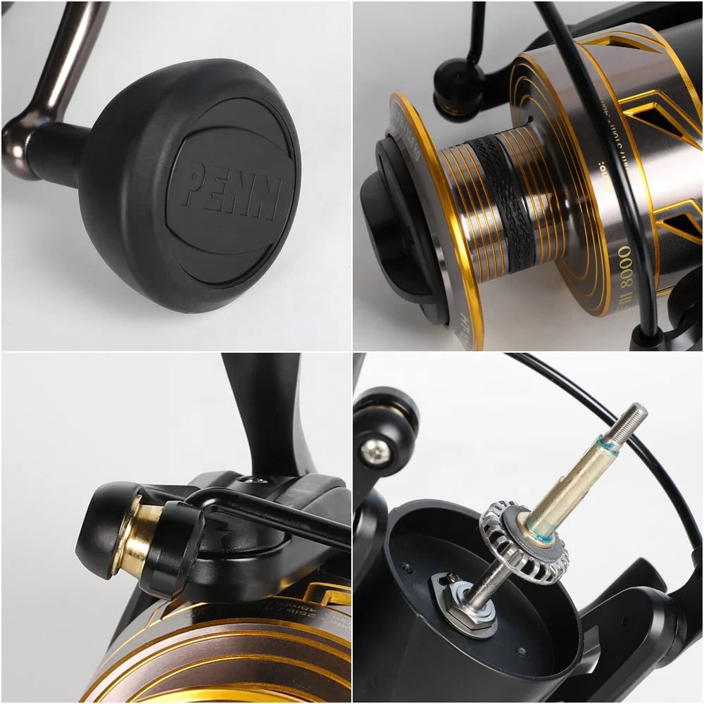 Penn Battle Iii IV 3000 4000 5000 6000 8000 CNC Handle 30lb 13.6kg Drag Metal Saltwater Spinning Penn Fishing Reels