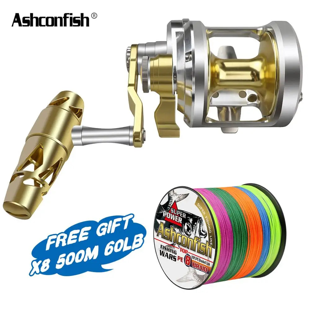 Trolling Reel Casting Wheel Jigging Reels Aluminum CNC Machined  Level Winder Saltwater Sea Fishing Reels