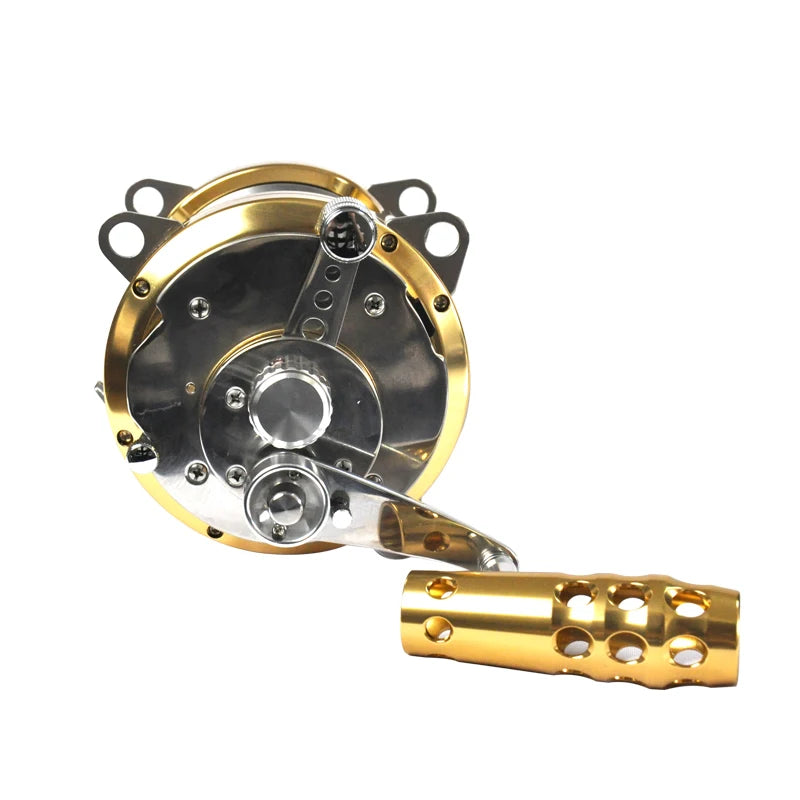 Full Metal 30W 50W 80W Big Game Fishing Reels 2 Speed Deep Saltwater Trolling Fishing Reel Surf Casting Fishing Reel