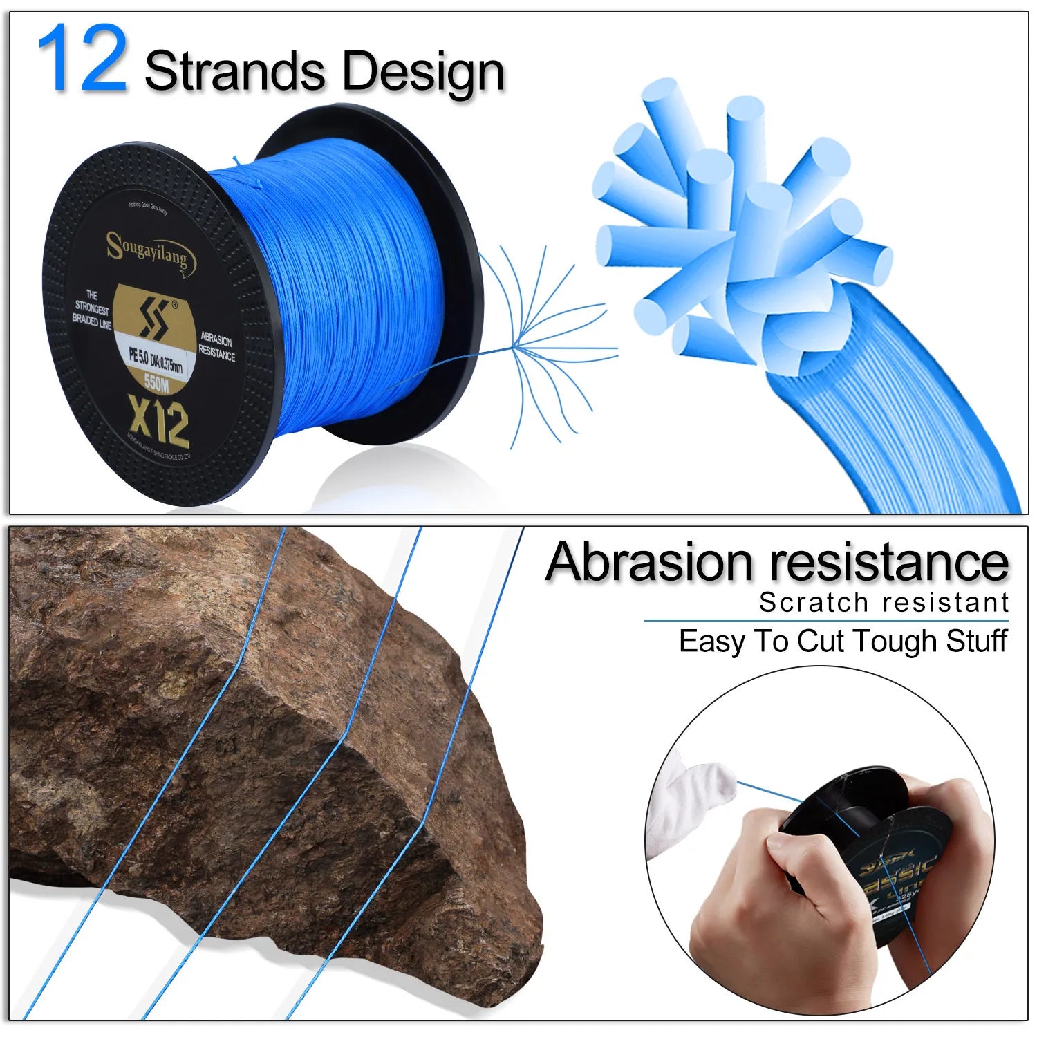 Sougayilang X12 12-strand Braided Fishing Line