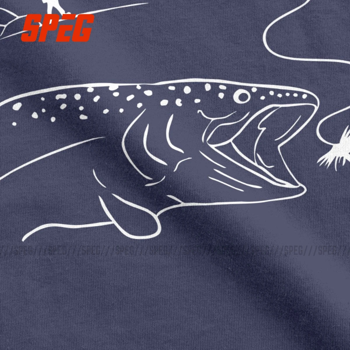 Men's Fly Fishing Trout Graphic T-Shirt — Short Sleeve Cotton