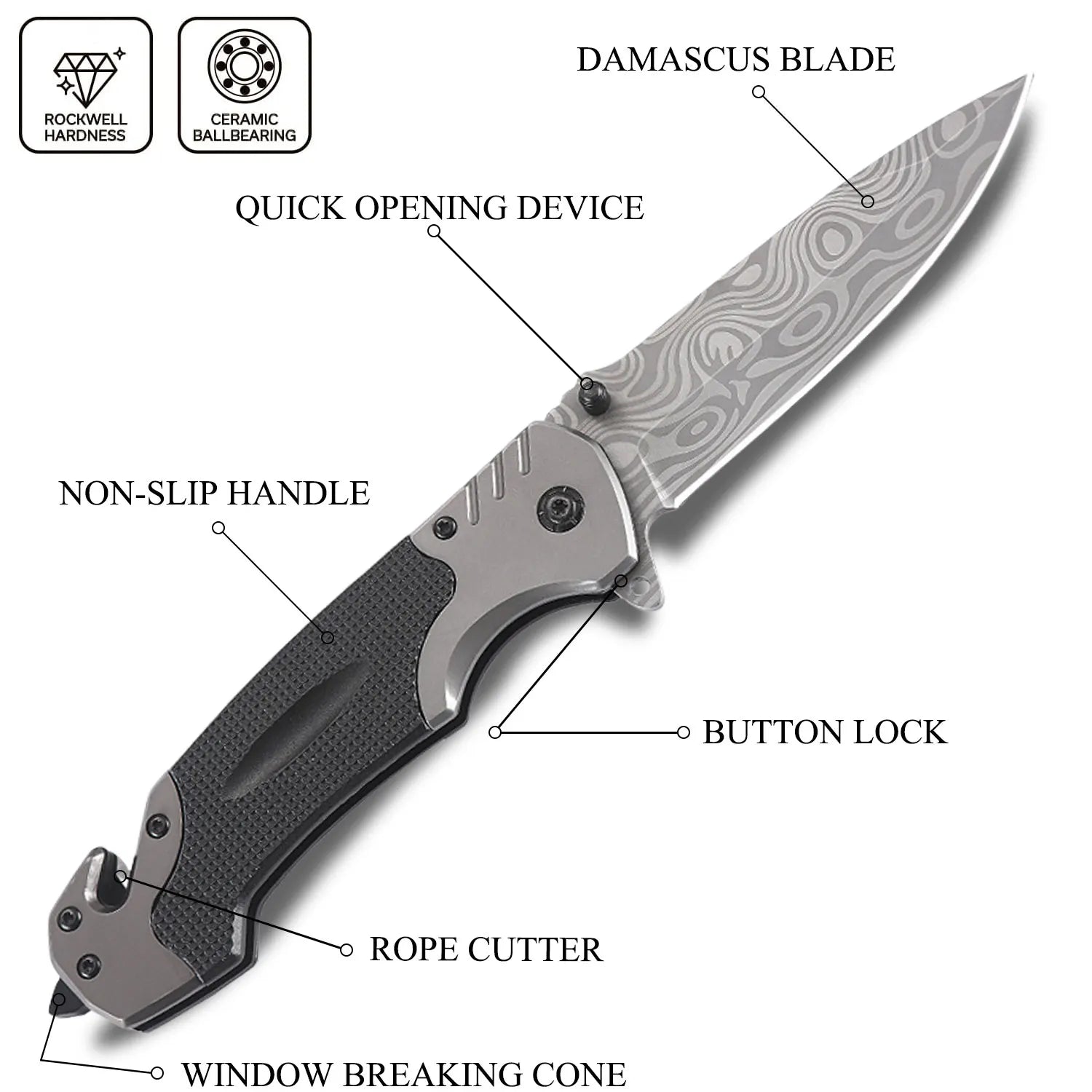 Sharp Blade Non-slip Handle Pocket Folding Knives