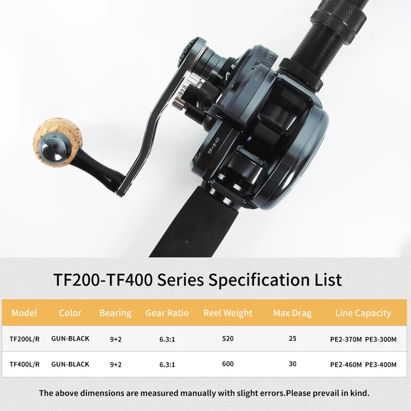 Big Drag Power Overhead Slow Jigging Fishing Reels Saltwater 9+2BB Cork Knob Handle 6.3:1 Casting Slow Pitch Fishing Reel