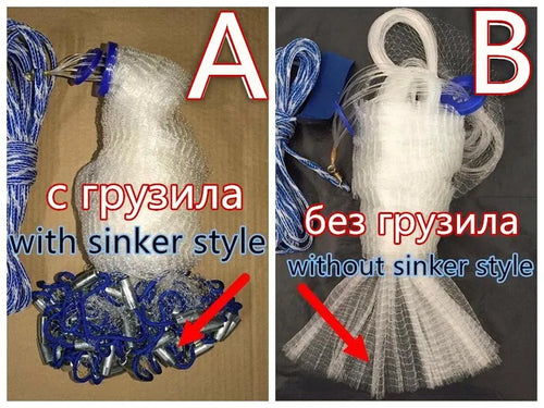 1.2-3.6m With Sinker or Without Sinker Catch Fishing Net