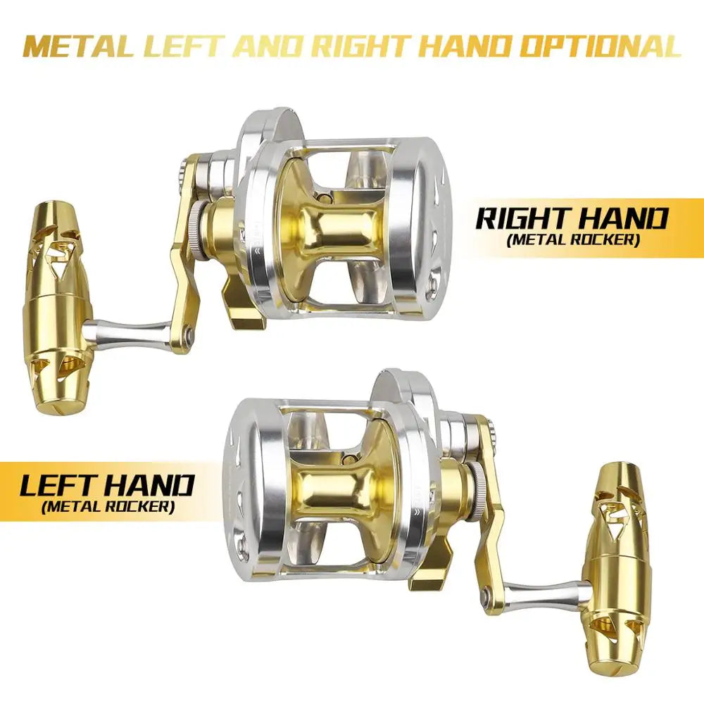 Trolling Reel Casting Wheel Jigging Reels Aluminum CNC Machined  Level Winder Saltwater Sea Fishing Reels