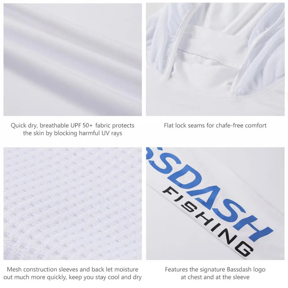 Bassdash UPF 50+ Men’s UV Sun Protection Long Sleeve Hooded Fishing Shirts