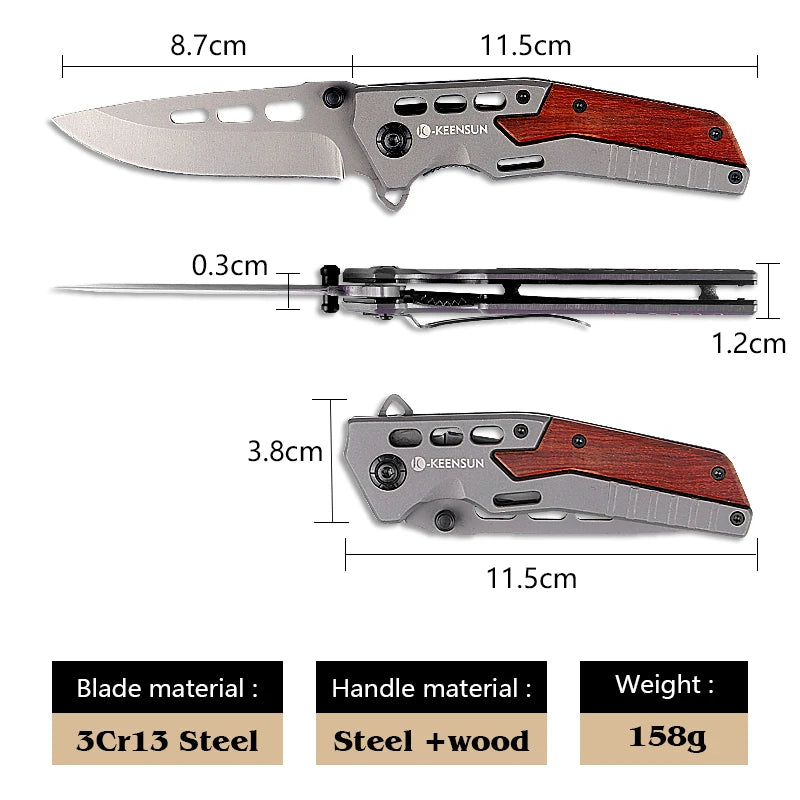 Stainless Steel Blade Hunting Outdoor Pocket Knife