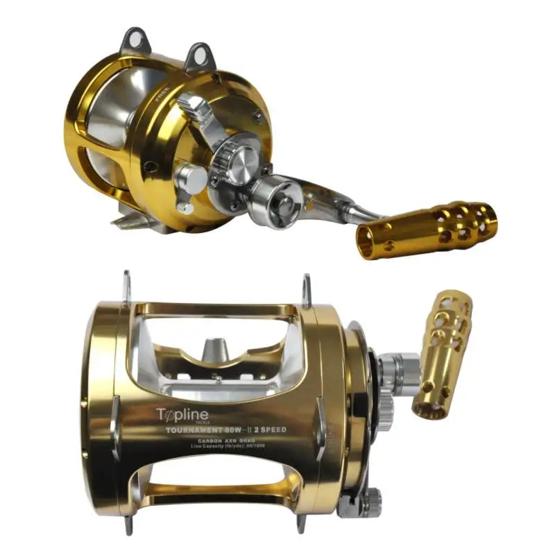 Full Metal 30W 50W 80W Big Game Fishing Reels 2 Speed Deep Saltwater Trolling Fishing Reel Surf Casting Fishing Reel
