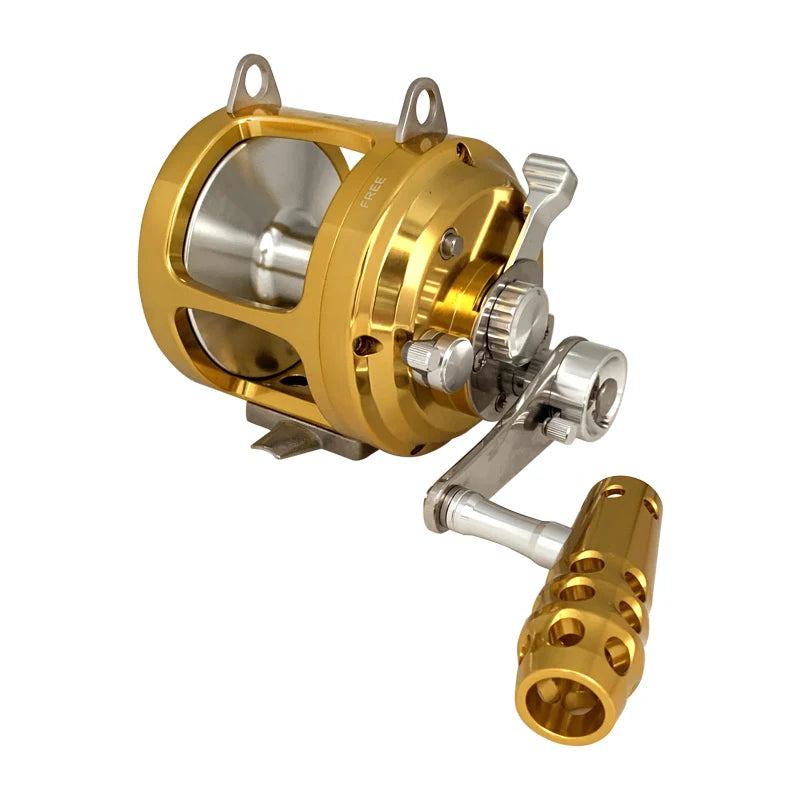 Full Metal 30W 50W 80W Big Game Fishing Reels 2 Speed Deep Saltwater Trolling Fishing Reel Surf Casting Fishing Reel