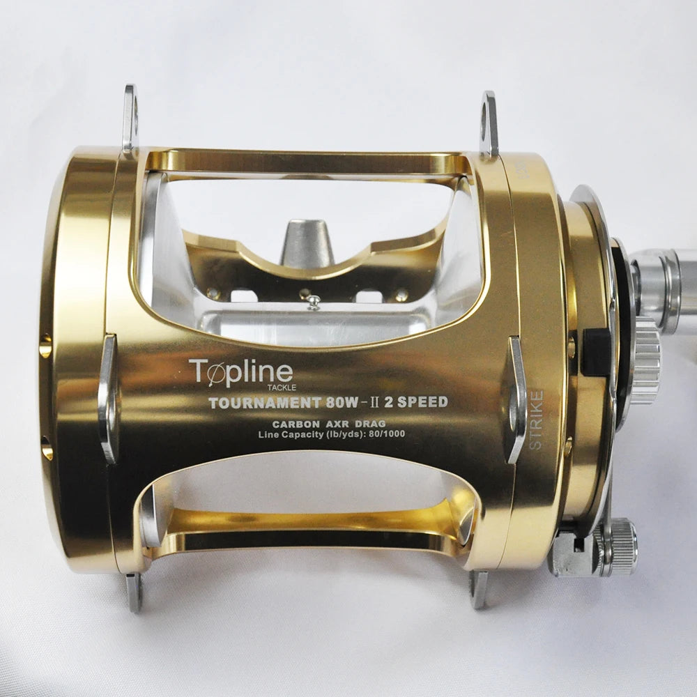 Oem Topline 2 Speed Heavy Duty 50w 80w Full Metal Shark Tuna Fishing Reels Deep Sea Ocean Boat Saltwater Big Game Trolling Reel