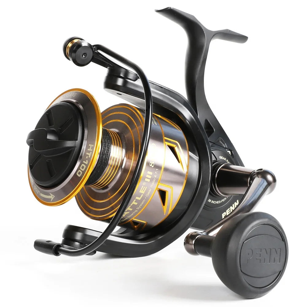 Penn Battle Iii IV 3000 4000 5000 6000 8000 CNC Handle 30lb 13.6kg Drag Metal Saltwater Spinning Penn Fishing Reels
