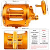 Two-Speed Jigging Fishing Reels 80W Boat Max Drag 45Kg Saltwater Ocean Tuna Full Metal Big Game Trolling Fishing Reel DG80II