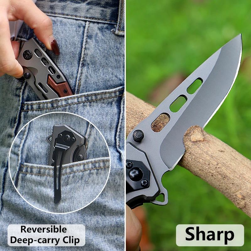 Stainless Steel Blade Hunting Outdoor Pocket Knife