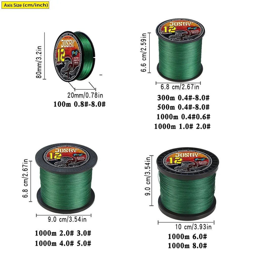 JOSBY X12 12-strand Braided Fishing Line