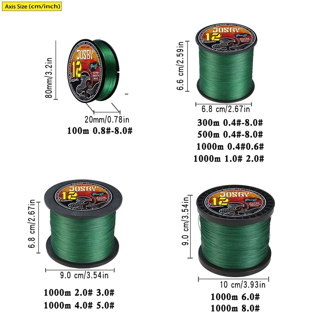 JOSBY X12 12-strand Braided Fishing Line