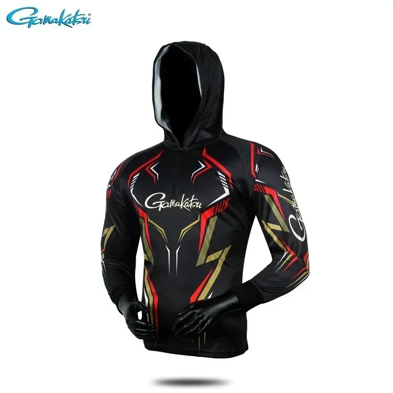 Men's Hooded Fishing Shirt — Anti-UV Long Sleeve, Quick-Dry