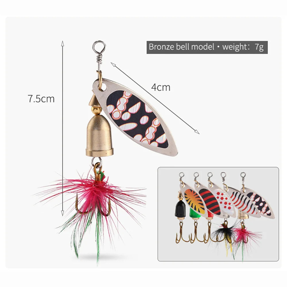 5pcs Fishing Lure Spinner Bait
