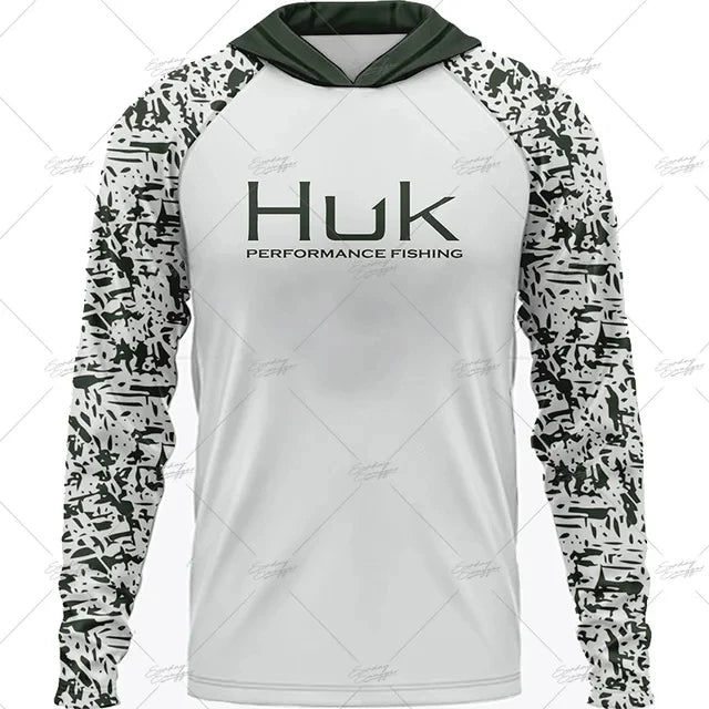 HUK Fishing Long Sleeve Hooded T-shirt Tops