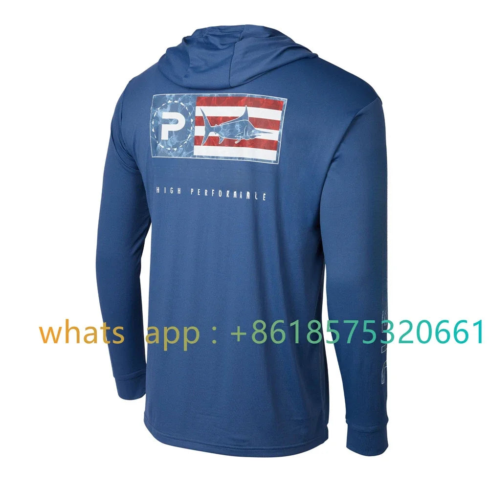 Men's Hooded Angling Shirt — Long Sleeve, Breathable Sun Protection
