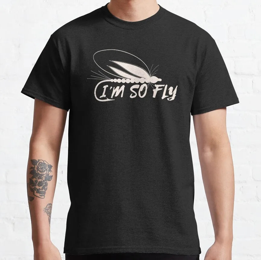 Men's Fly Fishing Trout Graphic T-Shirt — Short Sleeve Cotton