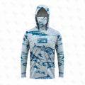 Fishing Shirts Men Sun Protection Hoodie Mask All-in-one Fishing Clothing Ropa Pesca Hunting Camping Angling T-shirt Upf 50+