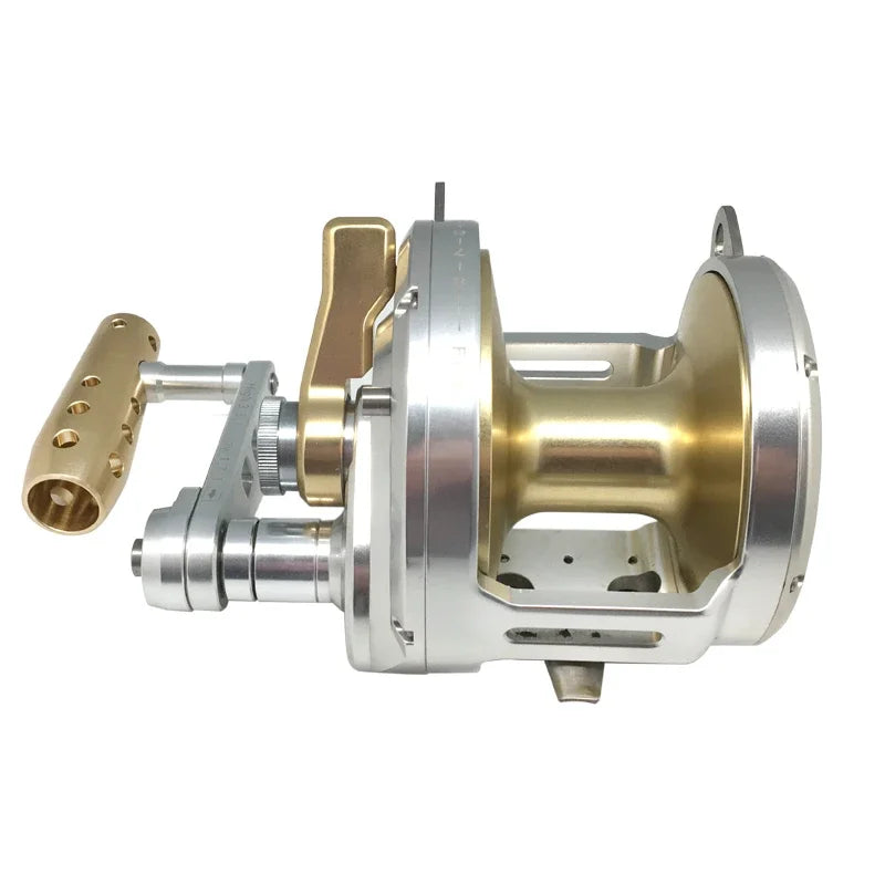 Heavy Duty Saltwater Fishing Trolling Reel Deep Sea 2 Speed Conventional Reel Metal 50W Boat Big Game Reels