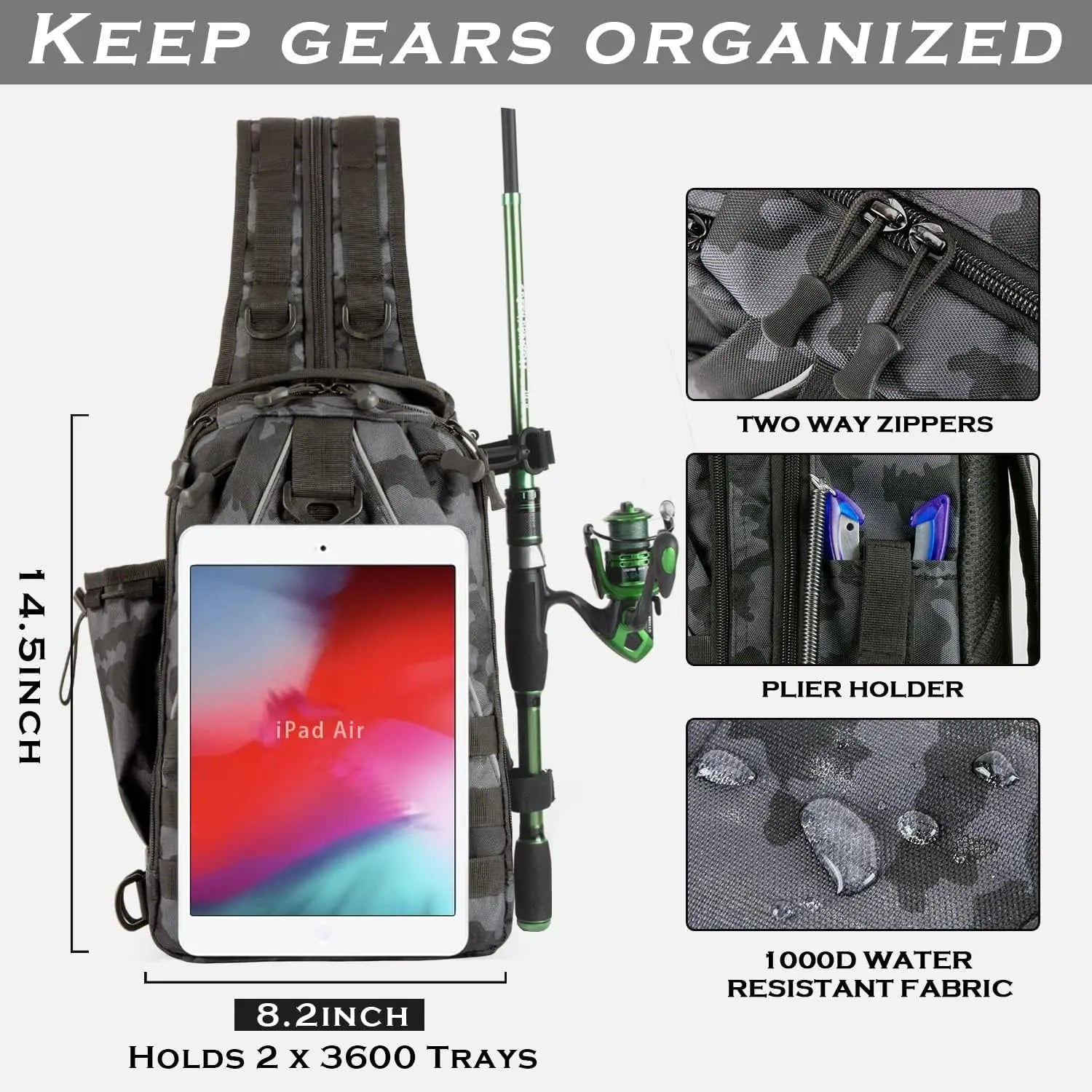 Fishing Backpack Tackle Sling Bag