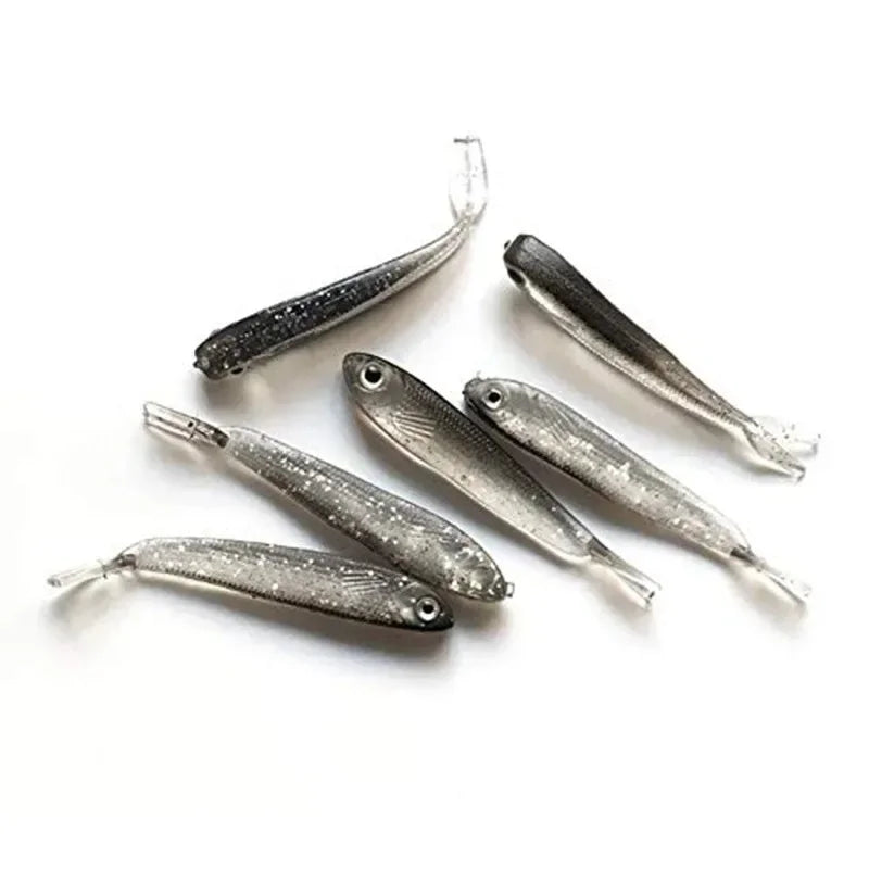 Soft Bait Fish Swimbait Fork Tail With Hook& Without Hooks Fishing Lure Artificial Silicone Bait Fishing Tackle Goods