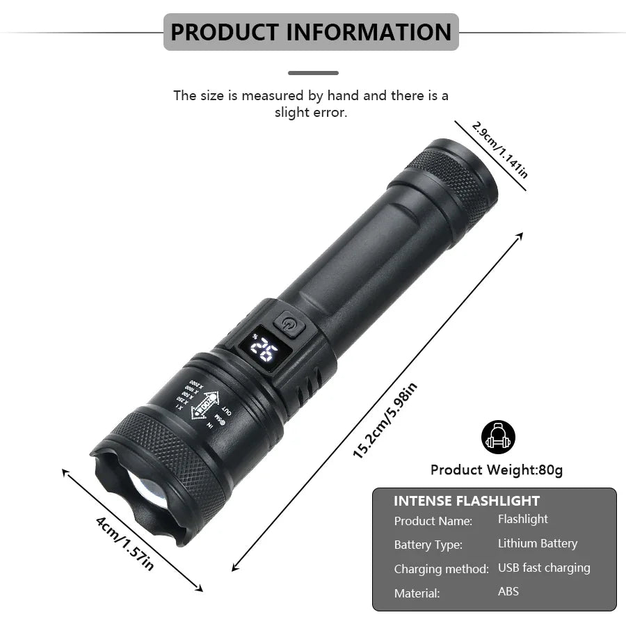 High Strong Power Led Flashlights 2000 Lumens