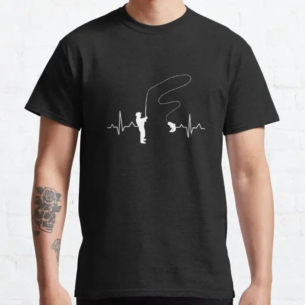 Men's Fly Fishing Trout Graphic T-Shirt — Short Sleeve Cotton