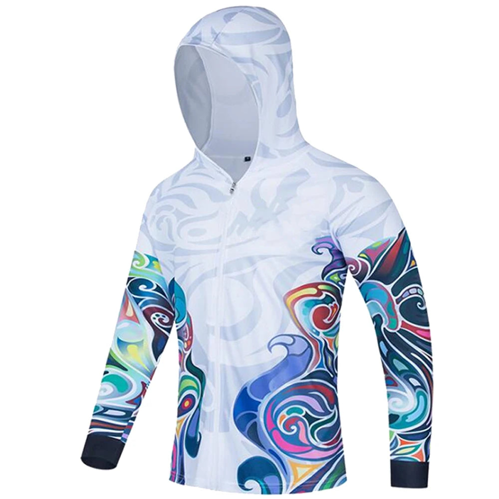 fishing shirts Sunscreen leisure Outdoor Fishing Clothing Men Hooded Anti-UV Long Sleeve Clothes Tops Sportswear