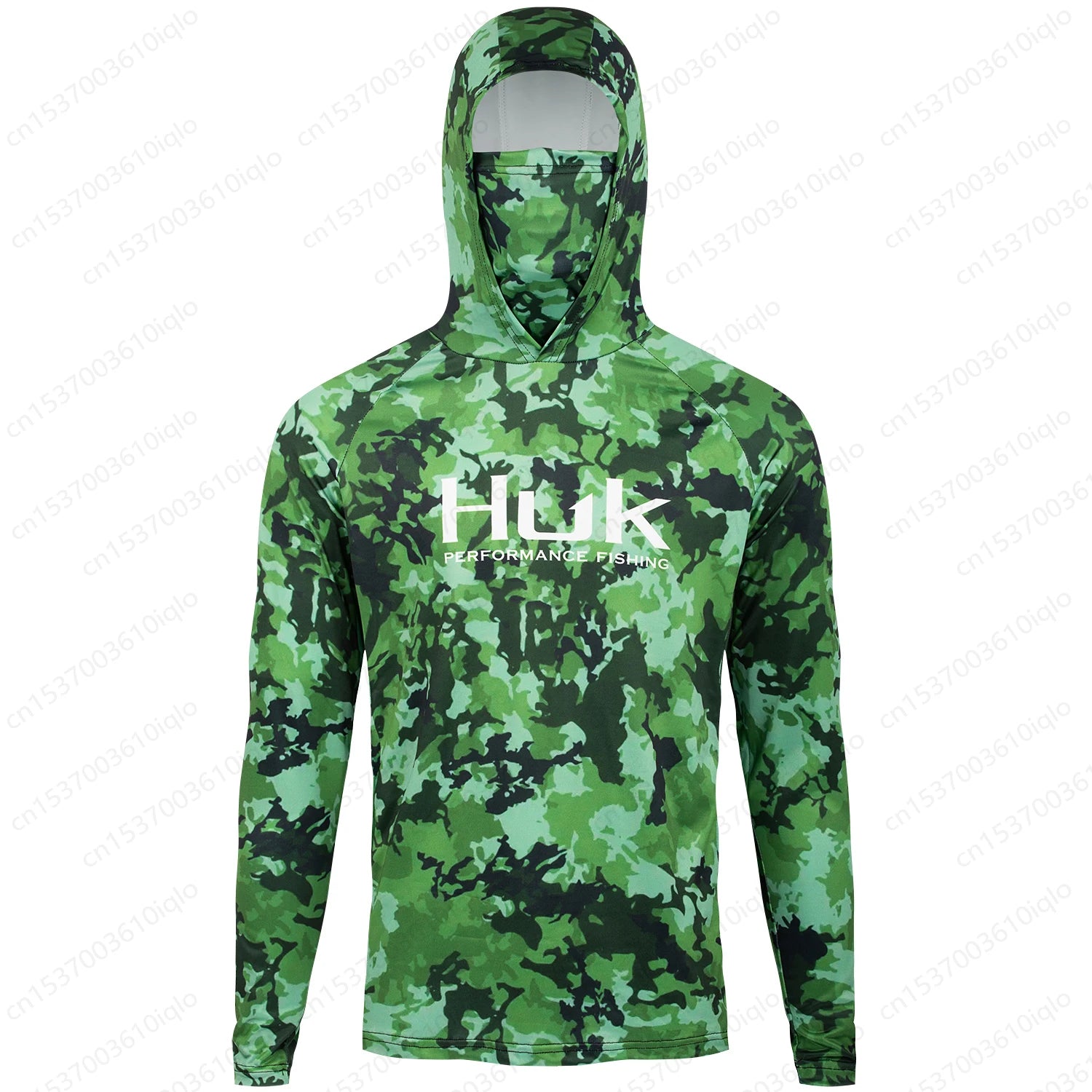 HUK Summer Fishing Shirts Men Long Sleeve Hooded Fishing Wear