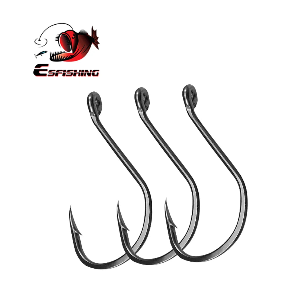 ES Fishing Hook High Carbon Steel Hooks 20PCS 1/0 2/0 3/0 4/0