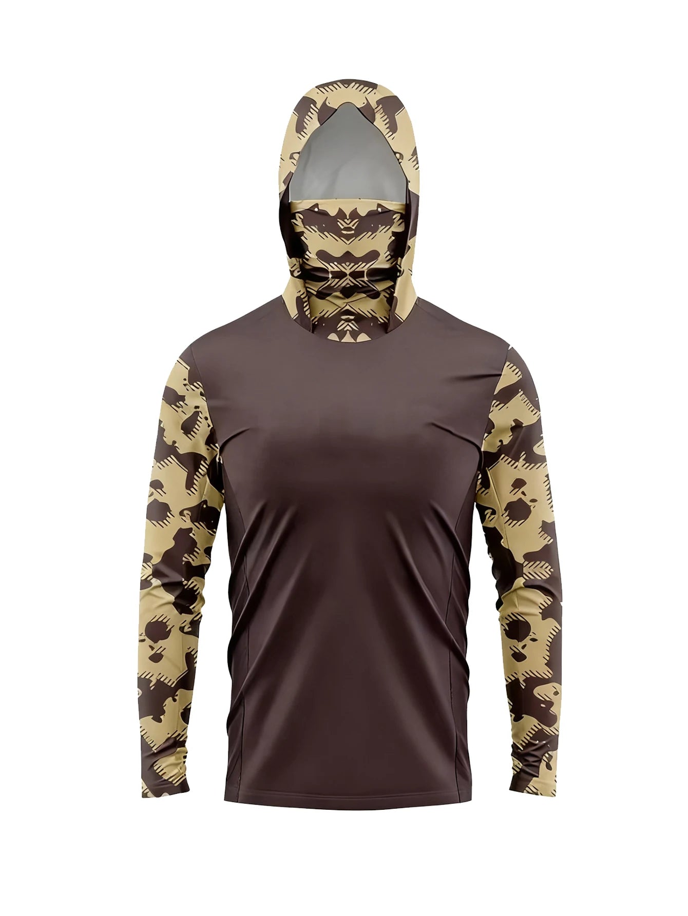 Fishing Shirts for Men Long Sleeve Beach Tops Outdoor UV Clothing Hooded Coat Breathable Fish Hoodies with Mask