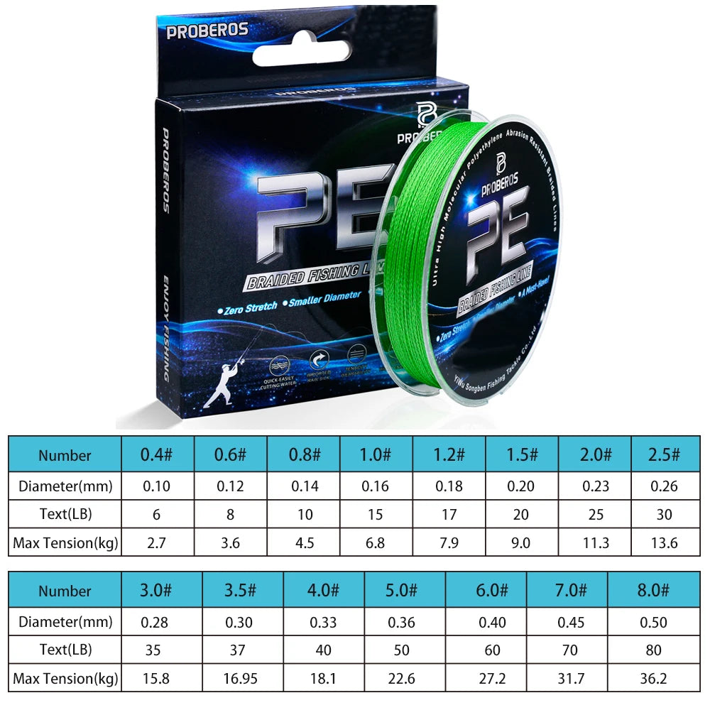 Super Strong Fishing Line -100m/328ft 4-Strand Multifilament