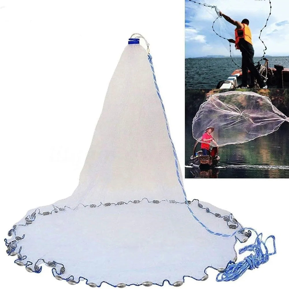 American Saltwater Fishing Cast Net for Bait Trap Fish 3/4/5/6/7/8/9/10ft Radius Casting Nets