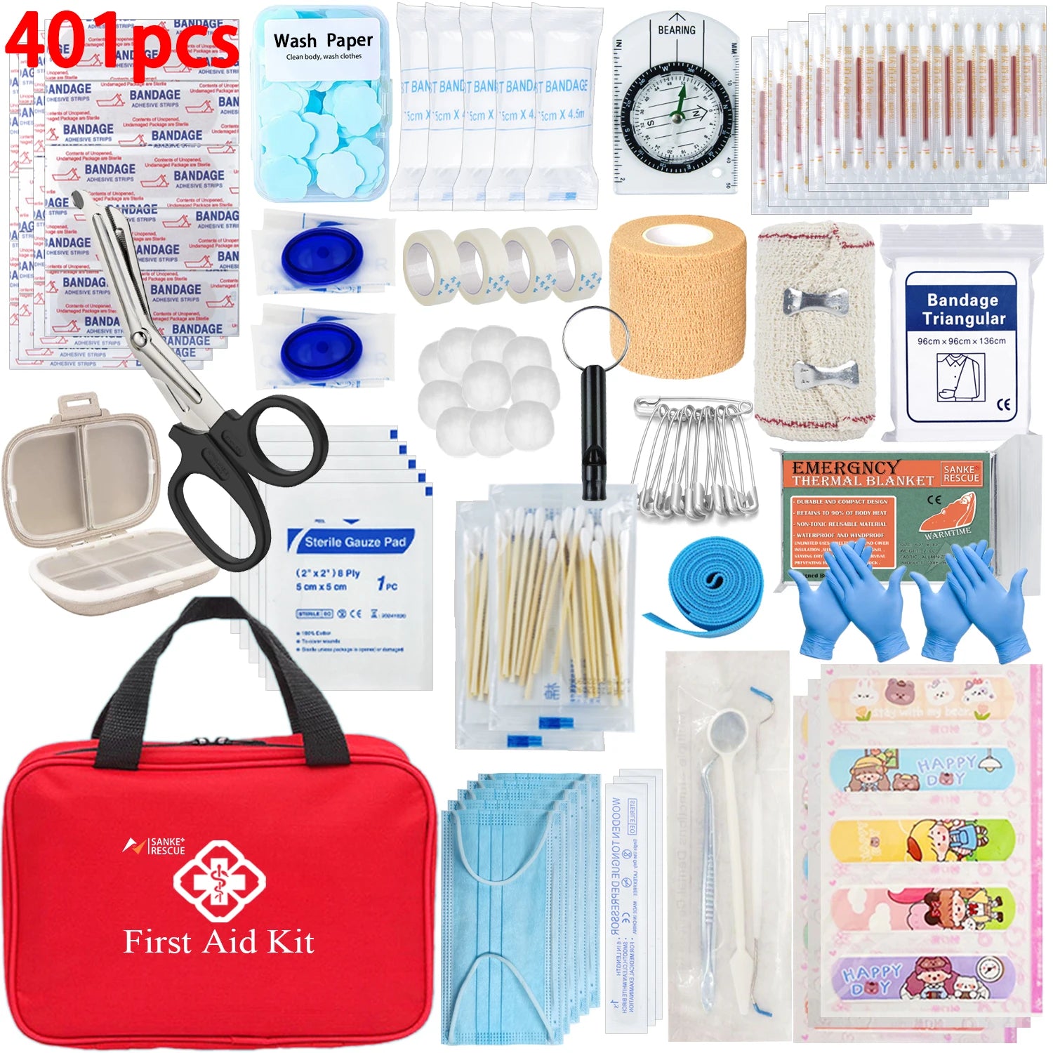 First Aid Kit 26-401 Piece All-Purpose Tactical  Emergency Kit