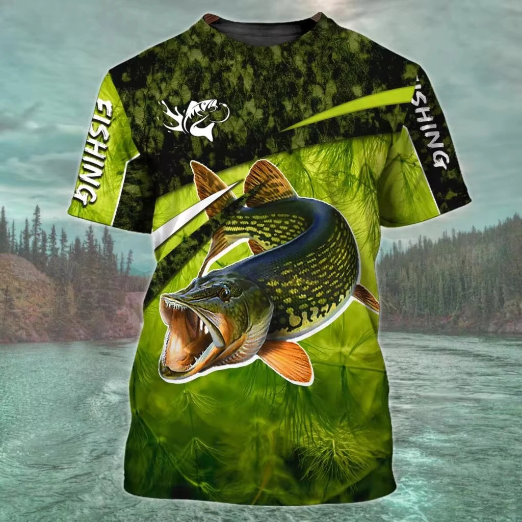 Fishing Vintage T-Shirts 3D Print Fashion Men Women Casual O-Neck T Shirt Short Sleeve Harajuku Outdoor Tees Tops Man Clothing