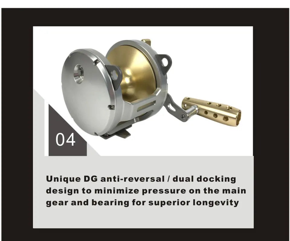 Heavy Duty Saltwater Fishing Trolling Reel Deep Sea 2 Speed Conventional Reel Metal 50W Boat Big Game Reels