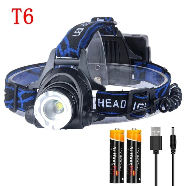 Powerful LED Induction Headlamp USB/DC Rechargeable