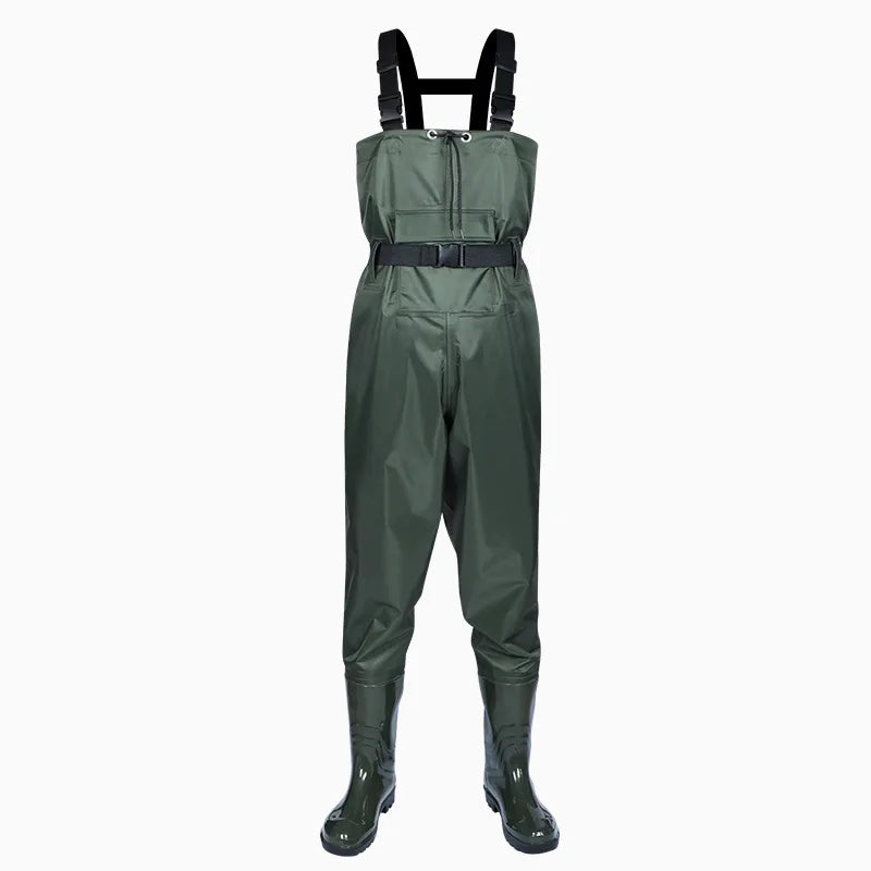Waterproof Fishing Waders Pants With Boots Suit Men Women Thicken Lightweight Hunting Wading Chest-length Overalls Rain Pants