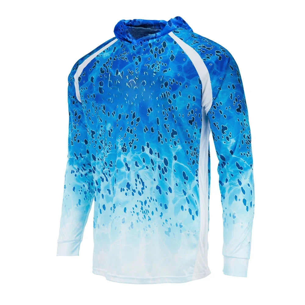 Men's Hooded Angling Shirt — Long Sleeve, Breathable Sun Protection