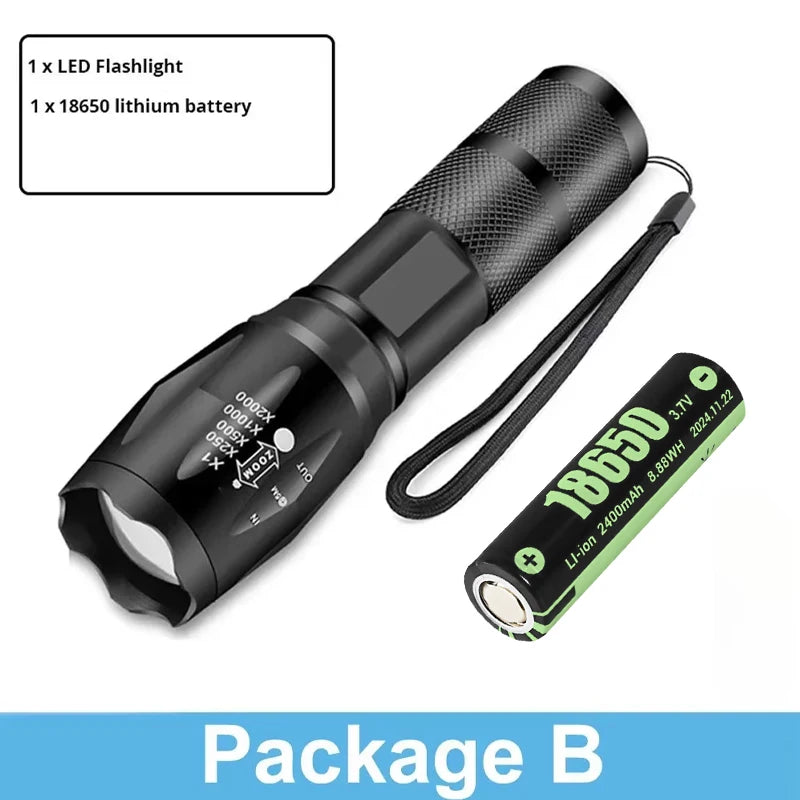 LED Flashlights Portable Flash Light With 5 Modes