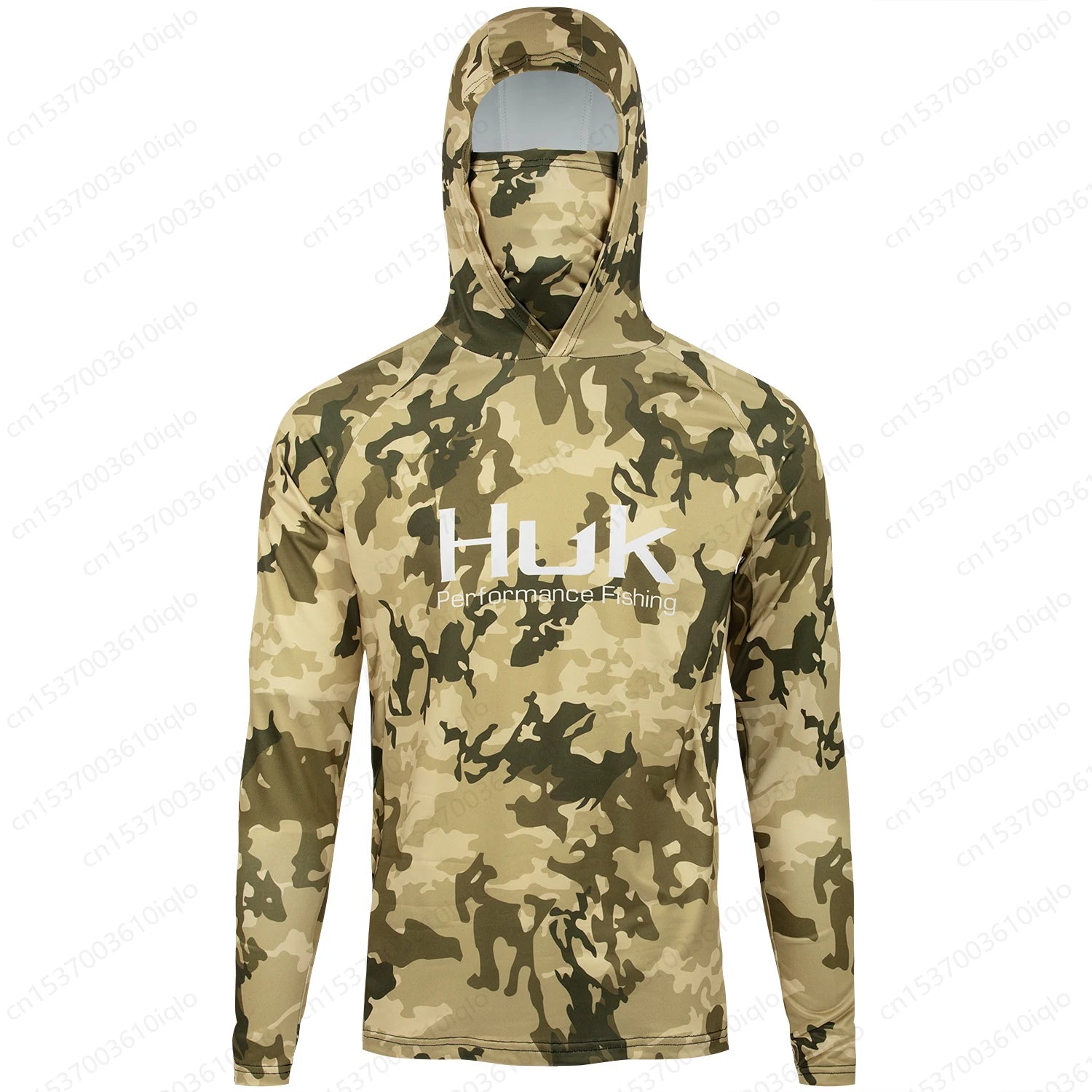 HUK Summer Fishing Shirts Men Long Sleeve Hooded Fishing Wear