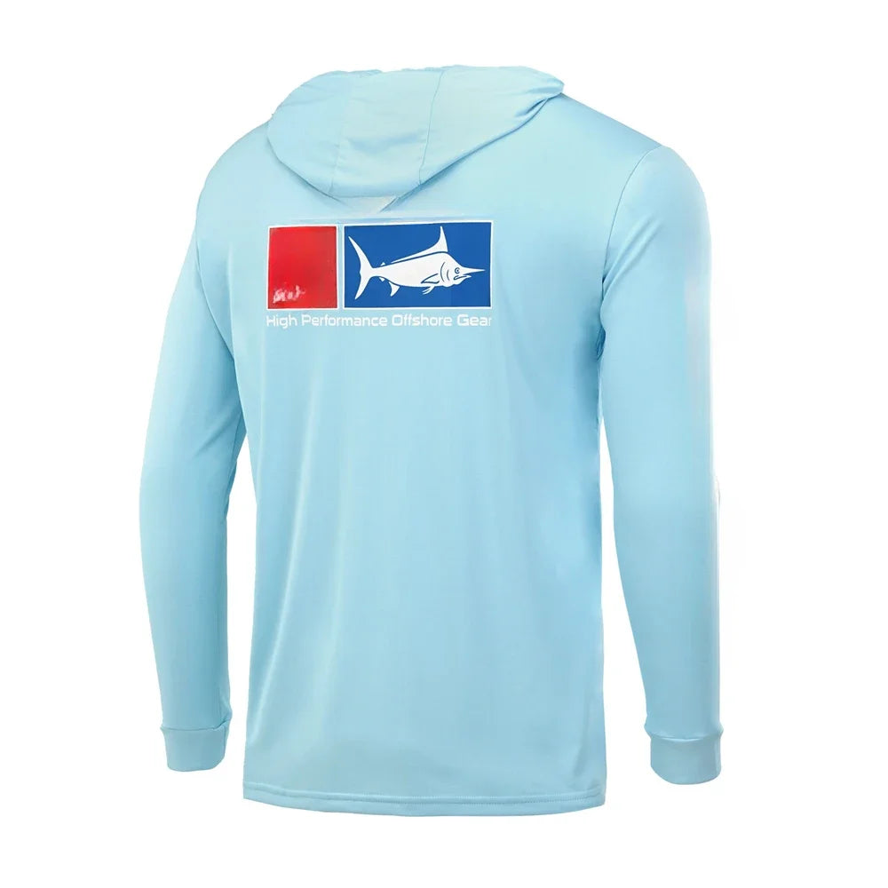 Men's Hooded Angling Shirt — Long Sleeve, Breathable Sun Protection