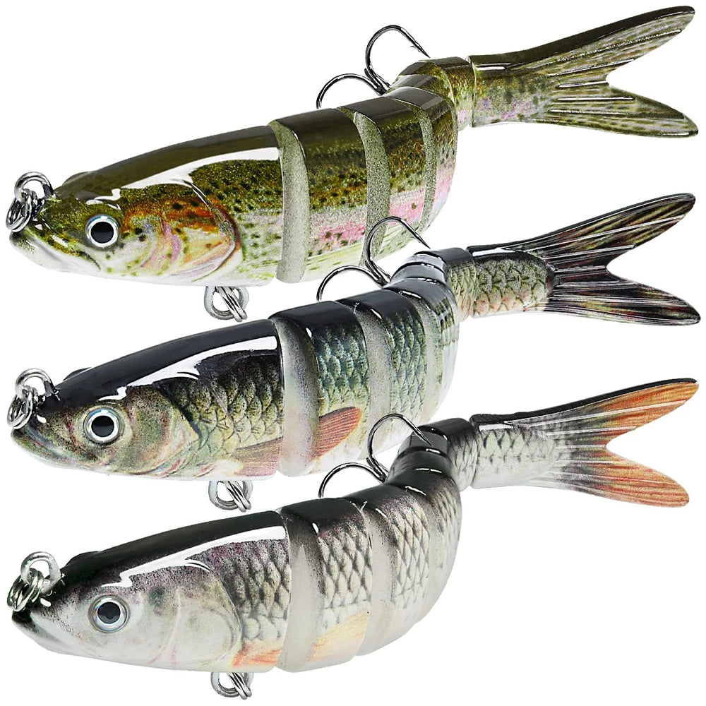 3PCS/Lot Swimbait 27g Multi Joint Bait Slow Sinking Bionic Fish Swimming Rattle Pesca Bass Treble Hook Fishing Tackle Hard Lure